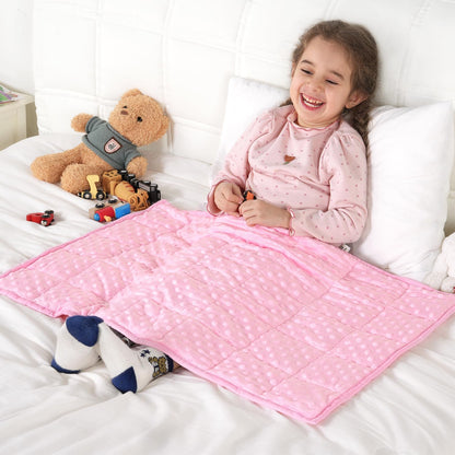 Kivik 2 lbs Weighted Lap Pad, Ultra Soft Minky Dotted Heavy Blankets Throw for Better Study Relaxing & Sleeping, Machine Washable, 20 x 30 Inches, Purple