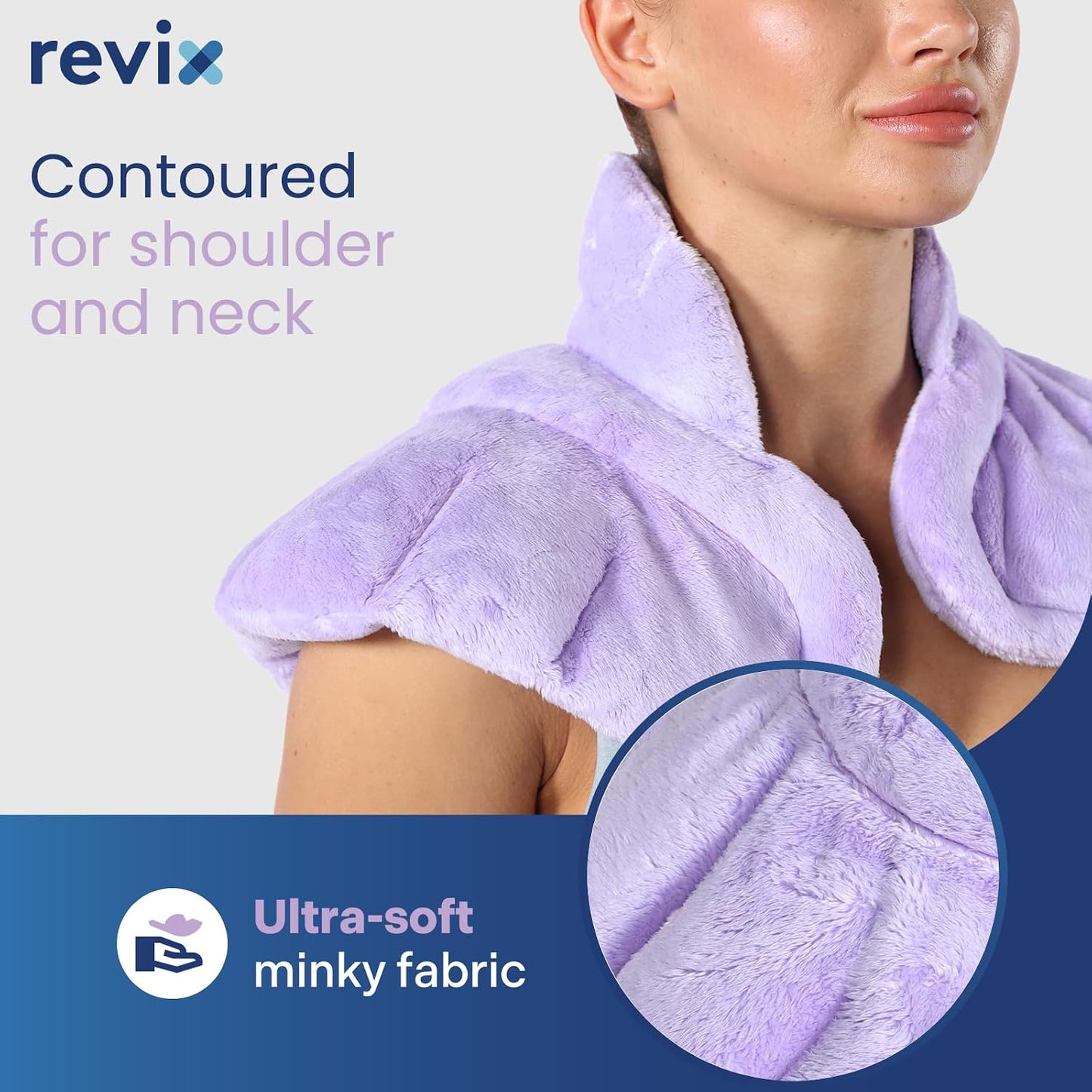 REVIX Microwave Heating Pad for Neck Shoulders and Back with Moist Heat, Weighted Microwavable Heated Neck Wrap Warmer, Scented