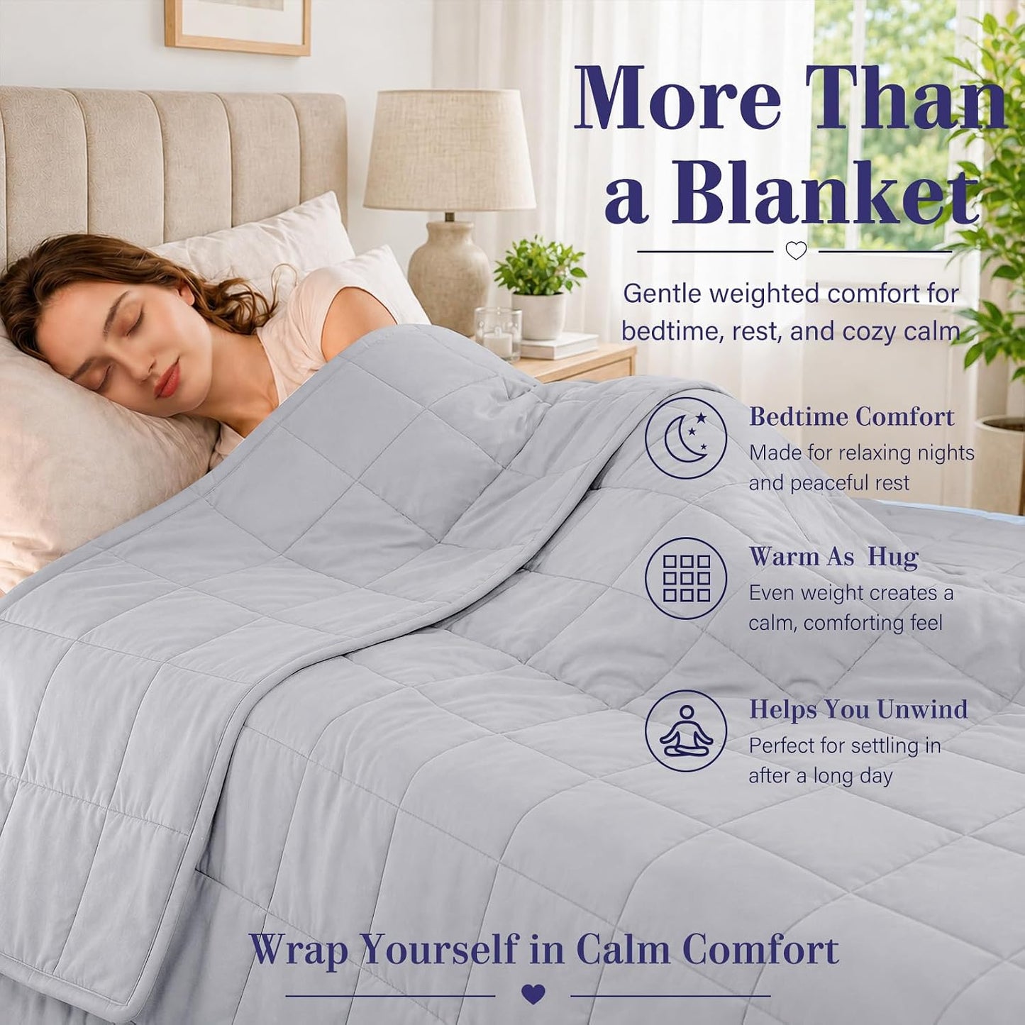 L'AGRATY Weighted Lap Pad 7lb: Small Weighted Blanket for Adults - Cooling Portable Travel Blanket for Relaxation Sleeping - Washable All-Season (29" x 24")