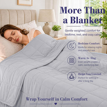 L'AGRATY Weighted Lap Pad 7lb: Small Weighted Blanket for Adults - Cooling Portable Travel Blanket for Relaxation Sleeping - Washable All-Season (29" x 24")