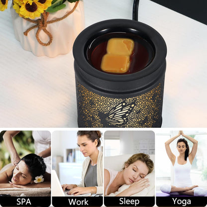 kobodon Wax Melt Warmer Metal Wax Warmer for Scented Wax Electric Fragrance Candle Oil Burner 2 in 1 Wax Melts as Gifts for Moms Grandma Women Girls(Sunflower)