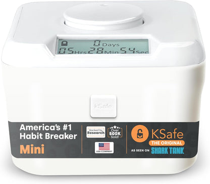 Kitchen Safe Time Locking Container (Medium), Timed Lock Box for Cell Phones, Snacks, and other unwanted temptations (White Lid + 5.5” Clear Base)