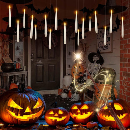 24 Pcs LED Flameless Candles with Remote, 3D Flickering Flame & LED String Lights, Acrylic Clear Cylinder, Timer Function, Romantic Ambience for Home Decor, Party, Wedding (Ivory).