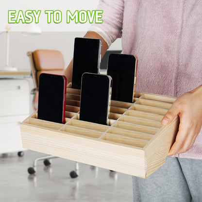 36 Slots Cell Phone Holder Classroom, Wooden Phone Lock Box