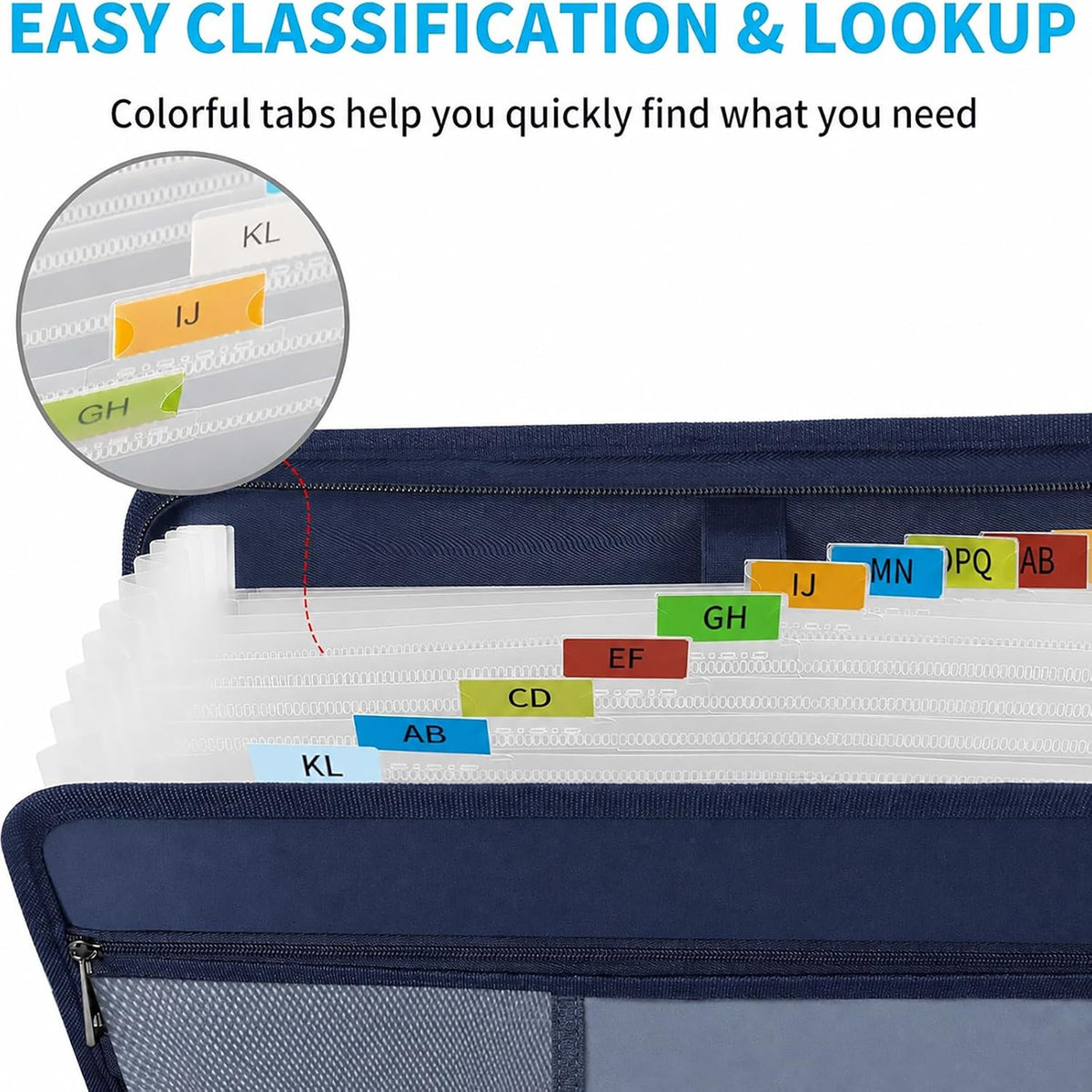Important Document Organizer with Lock, Fireproof Accordion File Organizer