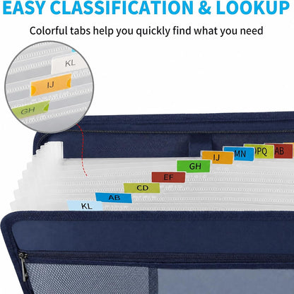 Important Document Organizer with Lock, Fireproof Accordion File Organizer
