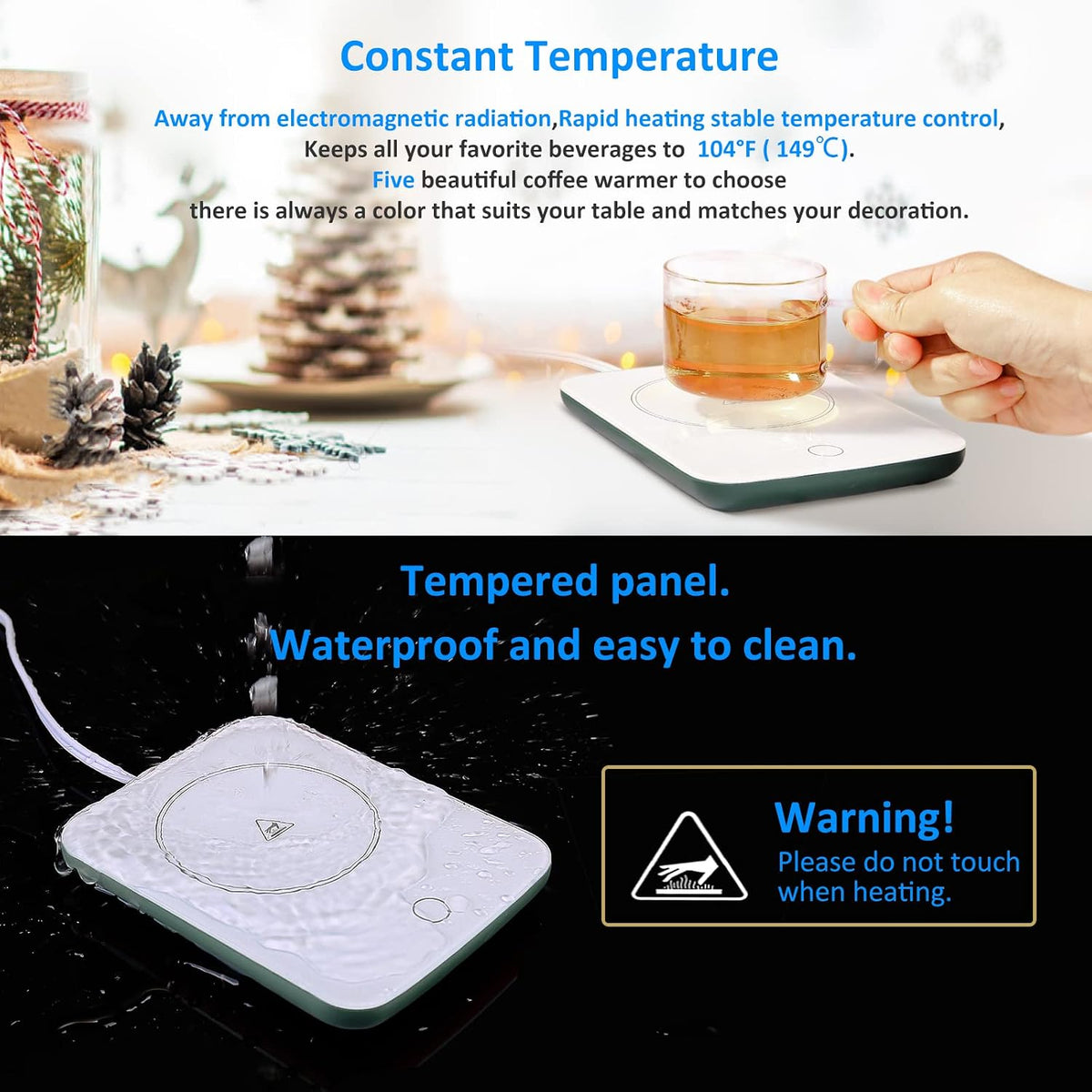 Misby Mug Warmer, Coffee Cup Warmer with Auto Shut Off, Gravity-Induction Coffee Warmer for Desk Use, Coffee Mug Warmer for Coffee Lovers Gift Keep Beverages Coffee Warmer (Black)