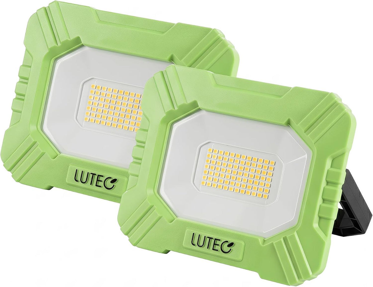 LUTEC 3500LM LED Work Light, Rechargeable Magnetic Work Lights with Stand, Portable 5000K Flood Light for Car Repair, Fishing, Camping, Emergency, Hiking, 3 Modes