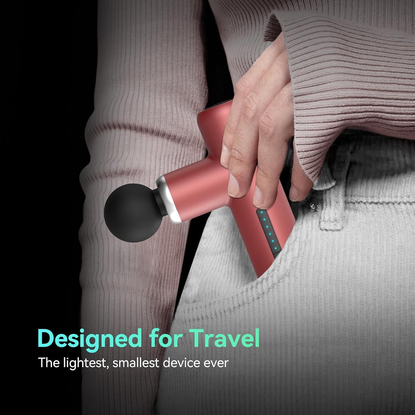 Mini Massage Gun Pocket-Sized Massage Gun Deep Tissue Quiet, Portable Percussion Muscle Travel Massager Gun, Back/Neck Massager for Pain Relief Deep Tissue (Gray)