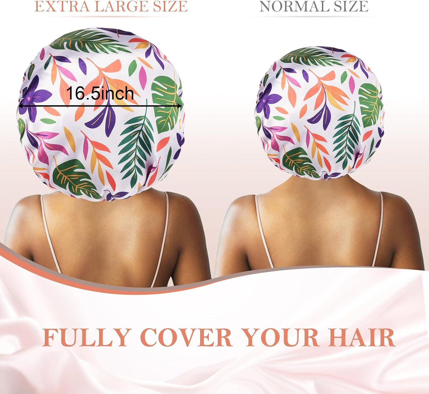 3Pcs Bonnets for Sleeping, Extra Satin Silk Bonnet for Sleeping Women with Tie Band for Curly Hair Jumbo Bonnet Braids