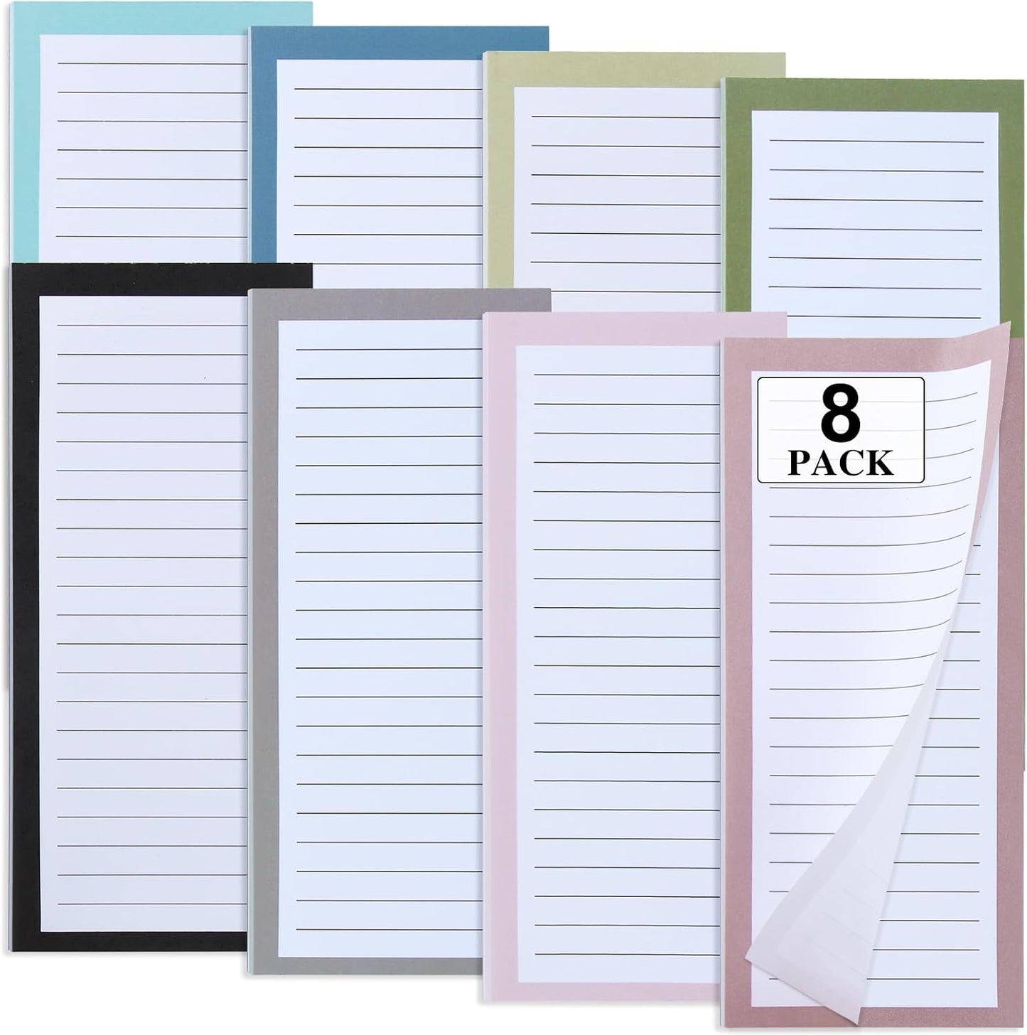 6 Pack Magnetic Notepads, Notepads Grocery List Magnet Pad for Fridge,Full Magnet Back Design Notepad for Grocery Lists, Shopping Lists, to-Do Lists(240 Sheets)