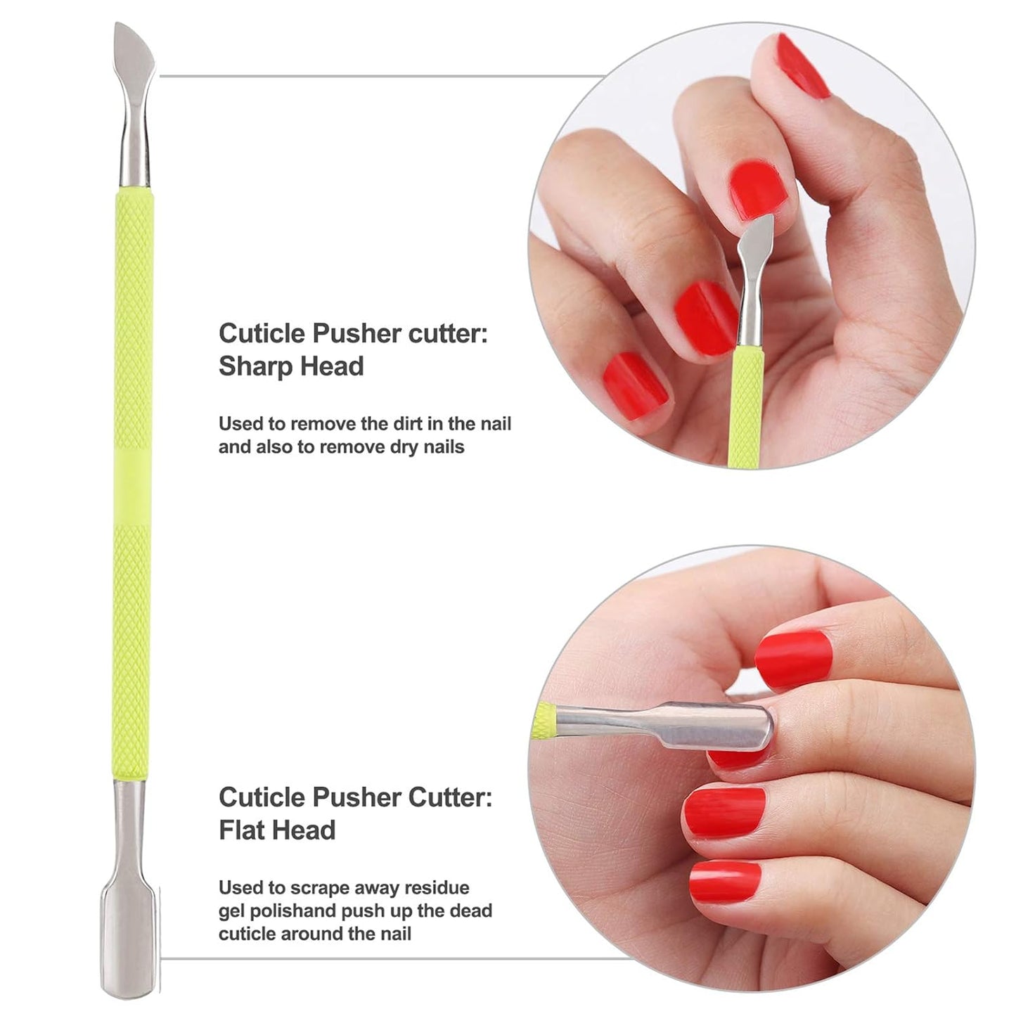 YINYIN Cuticle Trimmer with Cuticle Pusher and Cutter, Professional Stainless Steel Nippers, Cutter Clippers, Cuticle Remover, Pedicure Manicure Tools for Fingernails and Toenails, Sliver