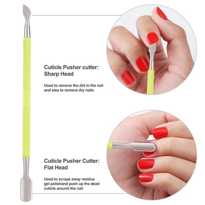 YINYIN Cuticle Trimmer with Cuticle Pusher and Cutter, Professional Stainless Steel Nippers, Cutter Clippers, Cuticle Remover, Pedicure Manicure Tools for Fingernails and Toenails, Sliver