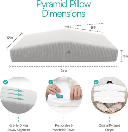 The Original Anti Snoring Pillow for Side Sleepers - Snoring Solution and Remedy - Inclined Memory Foam Pillow for Airway Support, Anti Snore Pillow with Removable Washable Cover
