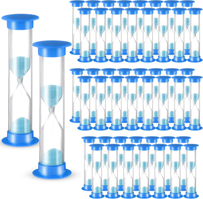Queekay 48 Pcs 2 Minute Sand Timer for Kids, Mini Hourglass Bulk Sand Clock Timer for Adult Kids in Classroom Kitchen Games Office School(Colorful)