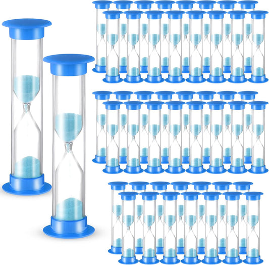 Queekay 48 Pcs 2 Minute Sand Timer for Kids, Mini Hourglass Bulk Sand Clock Timer for Adult Kids in Classroom Kitchen Games Office School(Colorful)