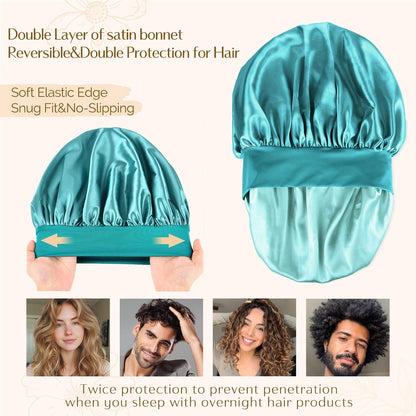 YANIBEST Silk Bonnet for Men Women Hair Bonnet for Sleeping Double Layer Satin Bonnet for Natural Curly Hair Unisex Sleep Cap