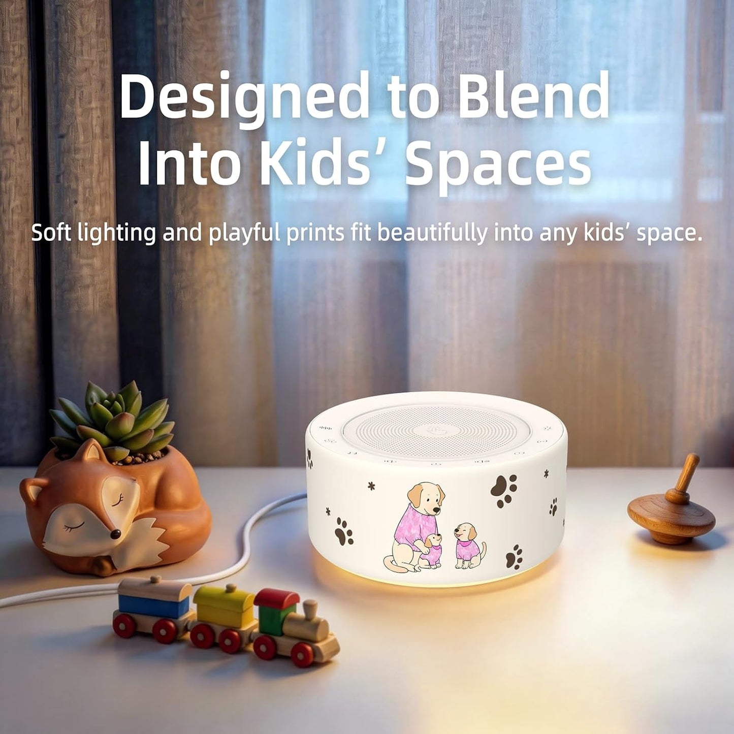 Kipcush White Noise Machine for Baby & Adults, 30 Soothing Sounds, Soft Non-Glare Nursery Lamp, 8 Color Night Lights, Memory Function (Angel V1 White, Standard)