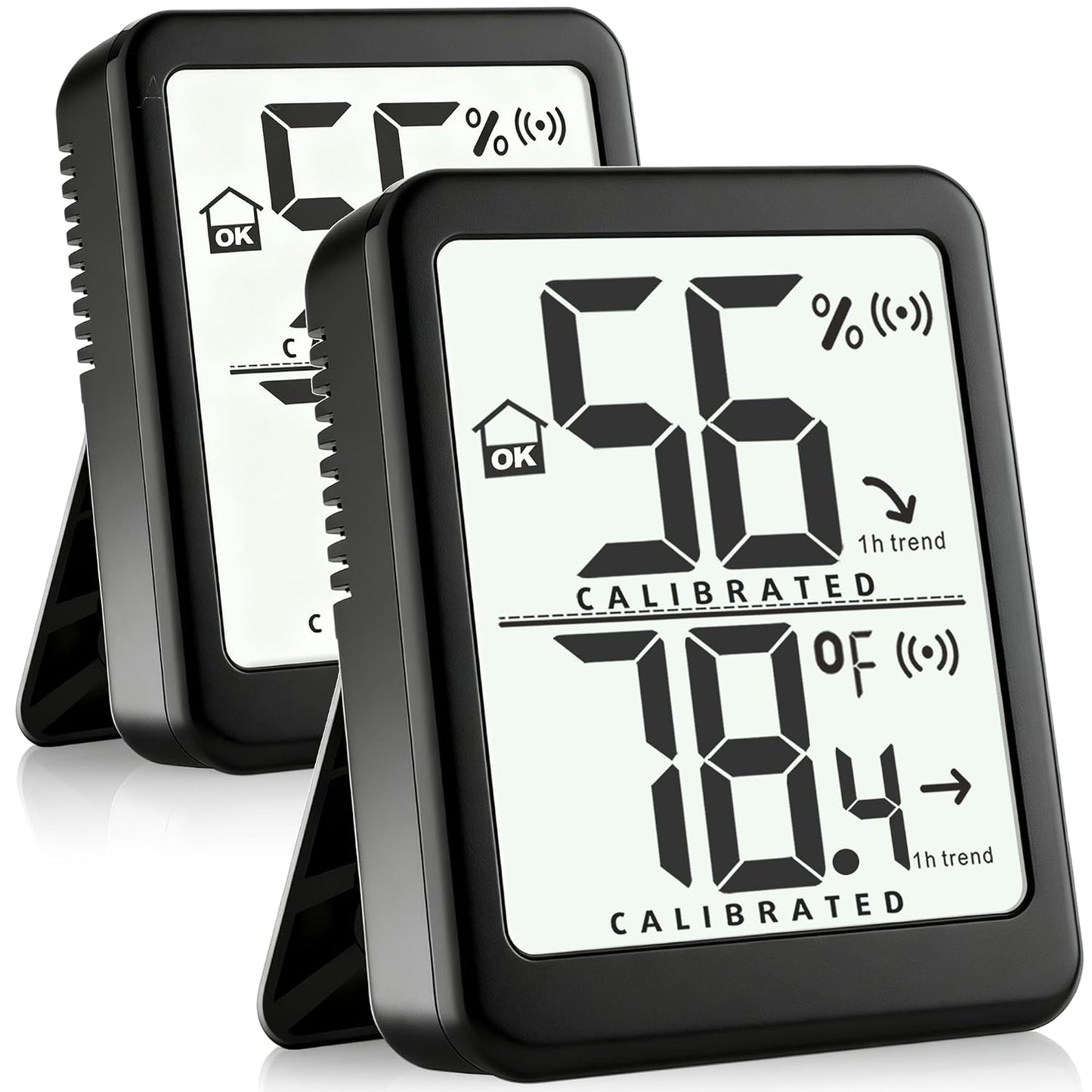 Antonki 2 Pack Room Thermometer Small Hygrometer Indoor Humidity Monitor Sensor, Digital Temperature and Humidity Meter Gauge for Home, Baby Nursery, Reptile, Greenhouse - Battery Included