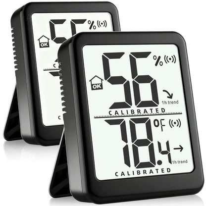 Antonki 2 Pack Room Thermometer Small Hygrometer Indoor Humidity Monitor Sensor, Digital Temperature and Humidity Meter Gauge for Home, Baby Nursery, Reptile, Greenhouse - Battery Included