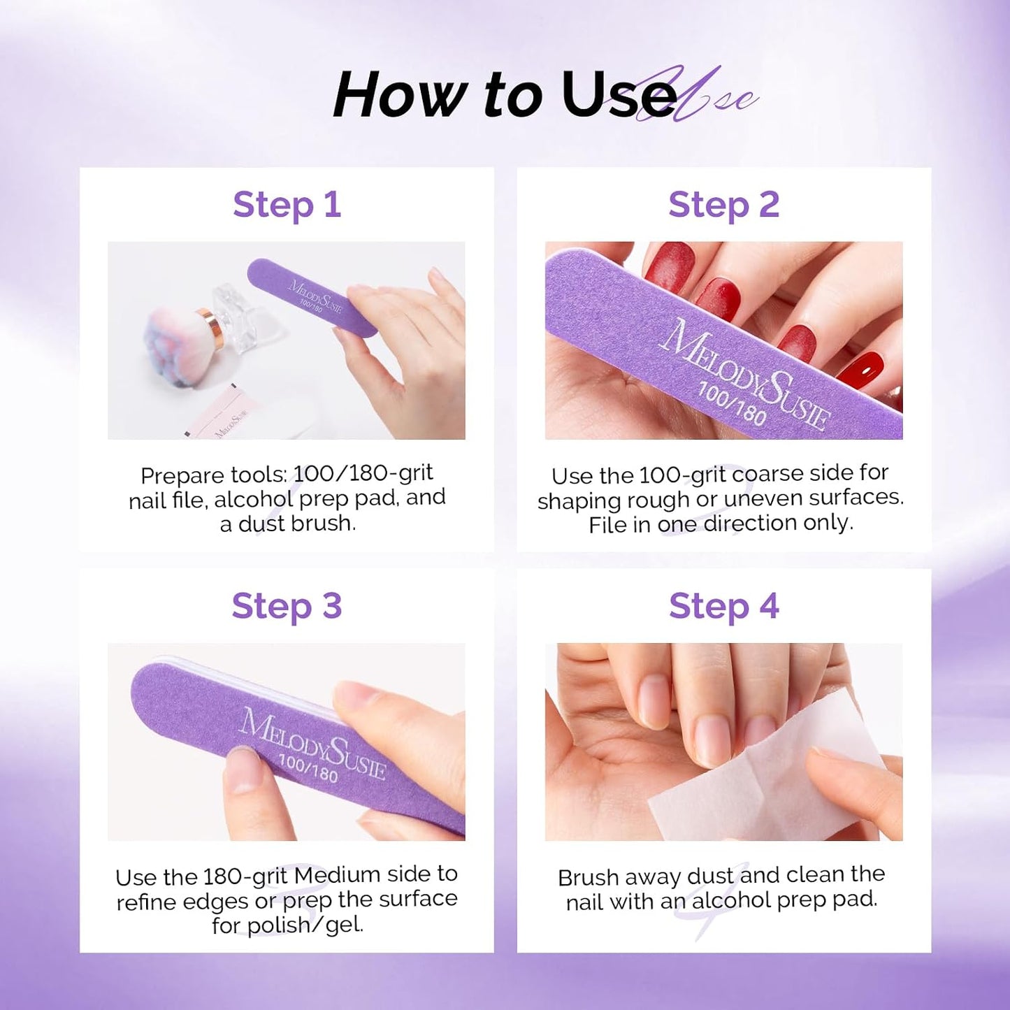 MelodySusie 16Pcs Professional Nail Buffer Kit,Nail Files and Buffers,Nail Buffer Block,Nail Brush, Nail File Buffers Kit for Natural Nails,DIY,Home Use,Salon（100/180 Grit）