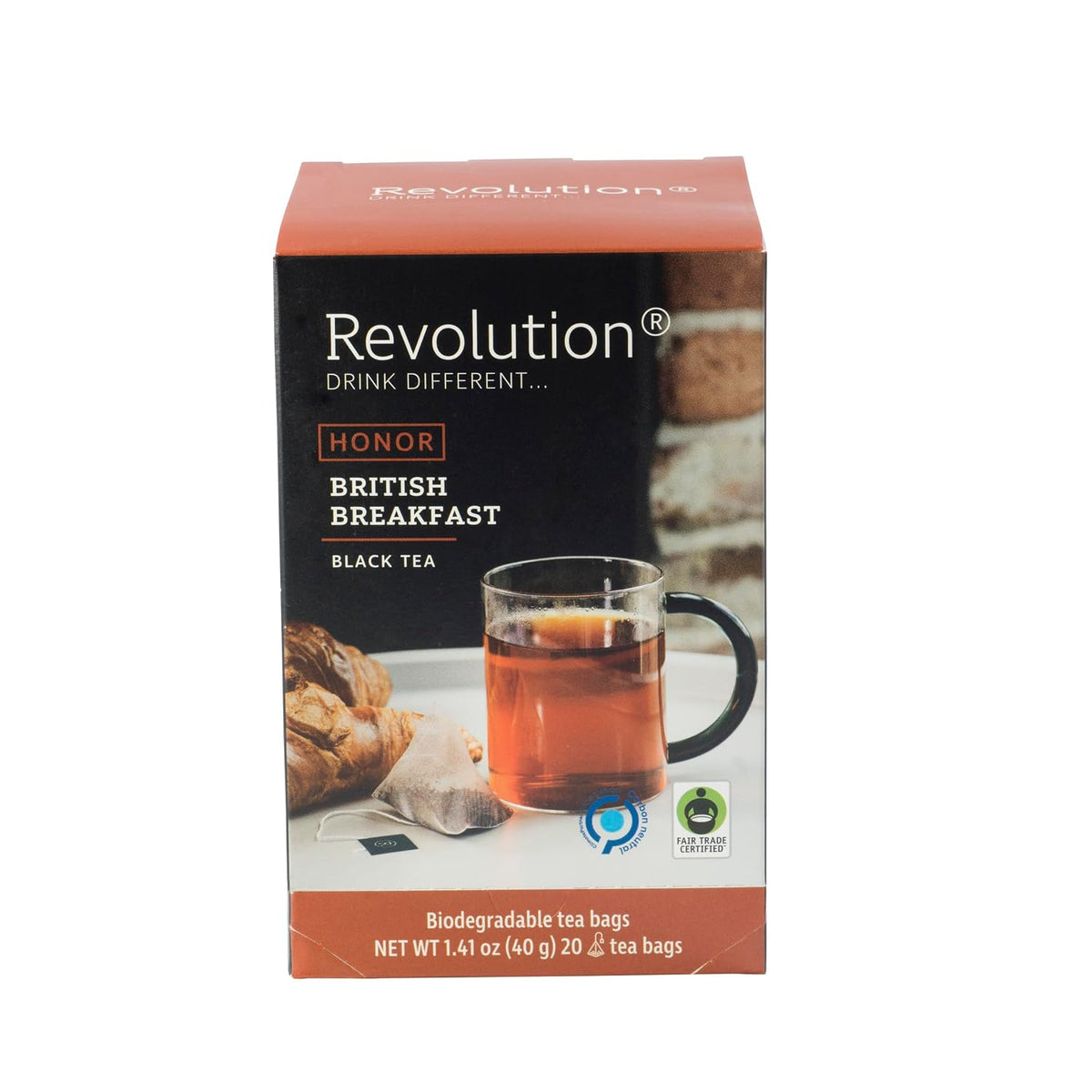 REVOLUTION TEA® English Breakfast Tea [THE ORIGINAL] – British Breakfast – Premium Full Leaf Tea – Biodegradable Infuser Tea Bags – Black Tea – 20 Bags