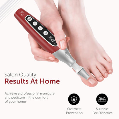 PediLux Pro Professional Manicure Pedicure Kit, Cordless Electric Nail File Drill Set, Thick Toenail Grinder, Toe Nail Dremel Tools, Filer, Buffer, Sander, Remove Cuticles, Callus for Men & Women