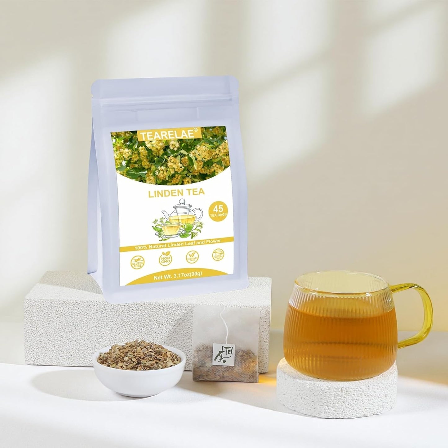 TEARELAE Lemon Balm Tea Bag, 1.5g X 50 Count | Premium Natural Lemon Balm Leaf, Caffeine-free, Non-GMO, Soothing & Mellow, Healthy Tea During Leisure Time & For Relaxation