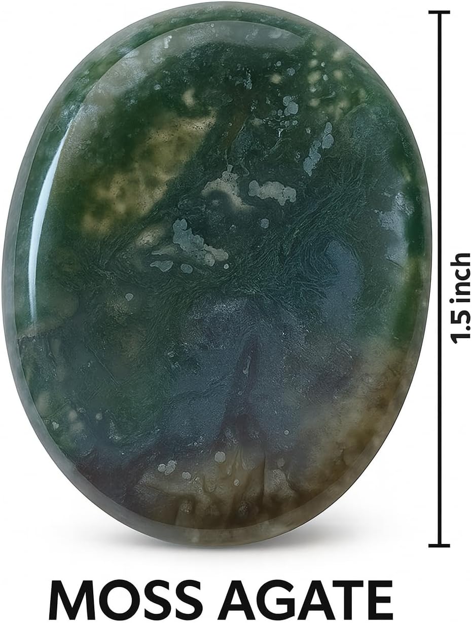 Natural Polished Thumb Palm Crystal for Meditation, Labradorite Worry Stone for Stress Relief, Anxiety Support & Pocket Reiki Healing