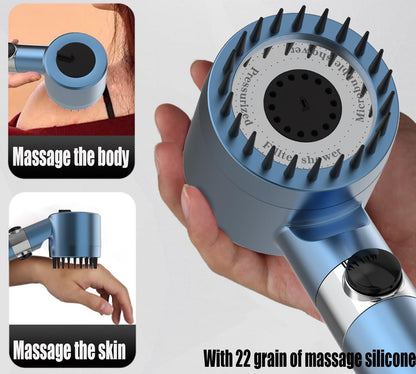 Shower Head with Handheld, Shower Heads High Pressure, High Flow Even with Low Water Pressure-Hand Held Showerhead Set,3 Modes Filtered Showerhead with 59″Replacement Hose/Bracket/Cotton Filters