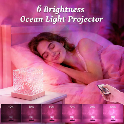 Ocean Wave Projector Light, 16 Color LED Ambient Lighting with Remote