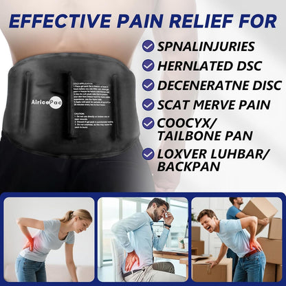 AiricePac 16 × 9" Large Ice Pack for Injuries Reusable Gel for Lower Back, Shoulder, Knee, Elbow, Hip, Leg, Soft Flexible Cold Compress for Pain Relief