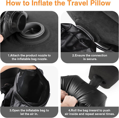 Maliton Inflatable Foot Rest Pillow for Travel,Kids Airplane Bed,Adjustable 3 Layers Height Leg Pillow of Air Travel Essentials,Car, Office, Home - Fast Inflation (Grey)
