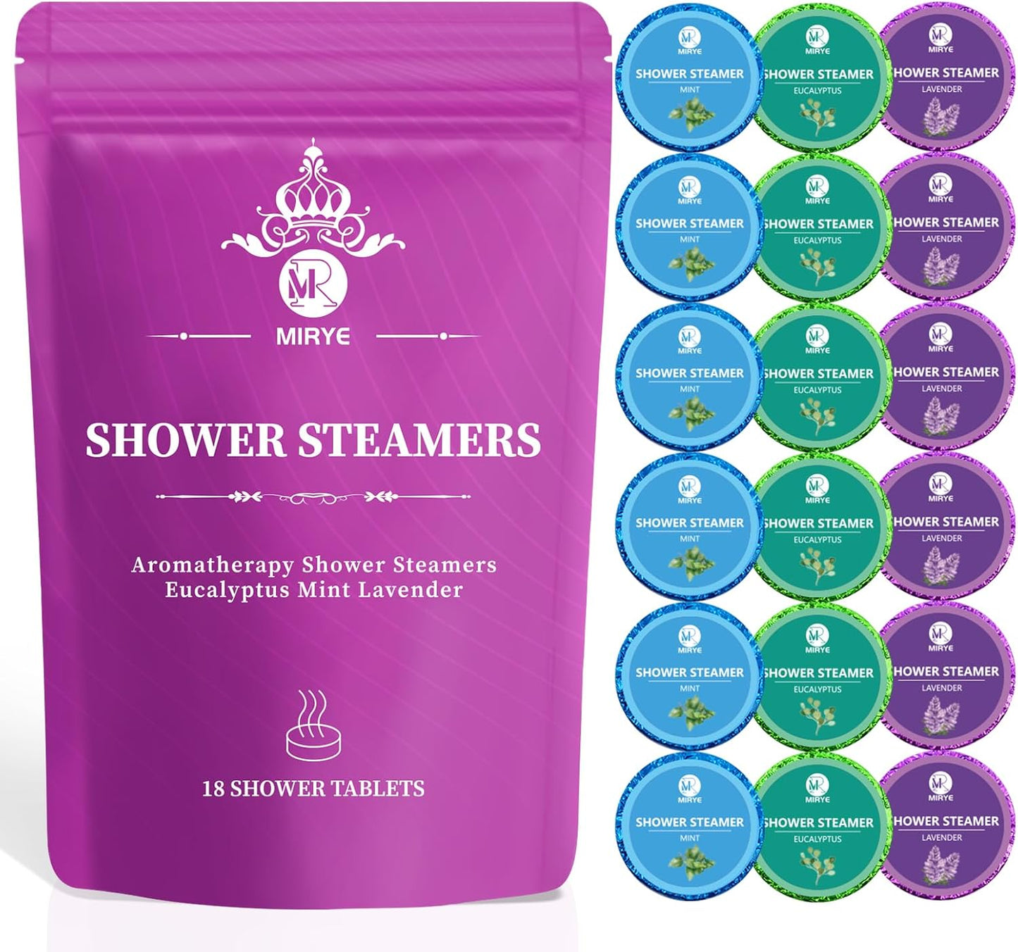 18-Pack Shower Steamers Aromatherapy, Self Care Gifts for Women Men, 6 Scented Organic Shower Bombs with Natural Essential Oils Relaxation Home SPA, Fathers Day Spa Gifts, Appreciation Gifts