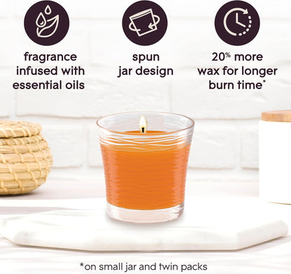 Glade 1-Wick Scented Candle Jar, Clean Linen, Air Freshener Infused with Essential Oils, 4.08 Oz, 2 Count