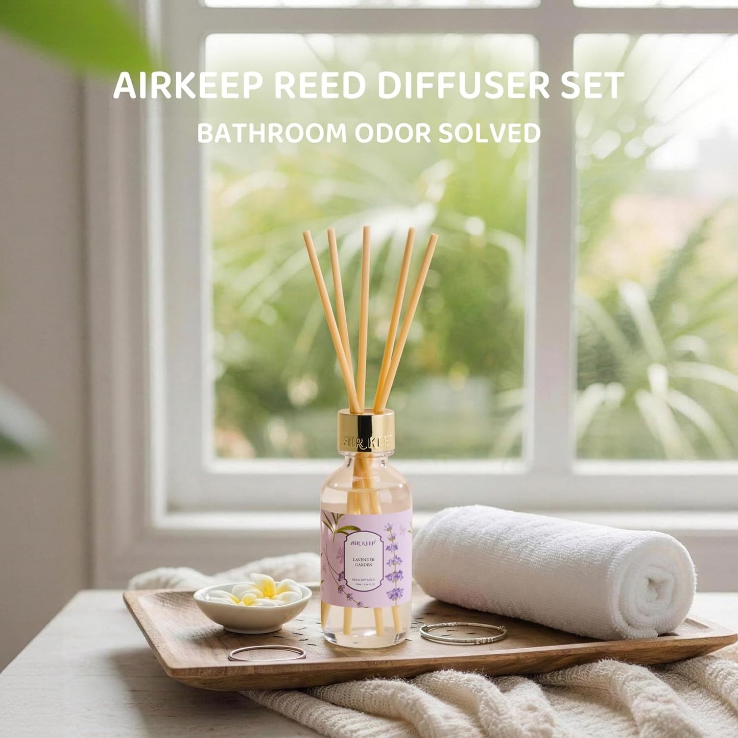 Airkeep Reed Diffuser Oil Set with Reed Sticks,Citrus Aromatherapy Oil Scent Diffuser for Home Office Bathroom Decoration Perfume and Gifts 3.38oz/100ml