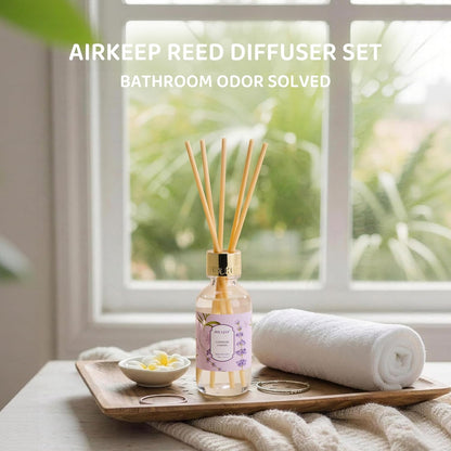 Airkeep Reed Diffuser Oil Set with Reed Sticks,Citrus Aromatherapy Oil Scent Diffuser for Home Office Bathroom Decoration Perfume and Gifts 3.38oz/100ml