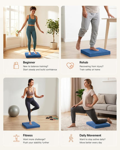 StrongTek Extra Wide Foam Balance Pad for Physical Therapy, 19" X 15.8" X 2.4", High-Density TPE Foam Pad for Exercise, Enhanced Stability, Core Strength, Non-Slip & Water-Resistant, for Fitness, Yoga