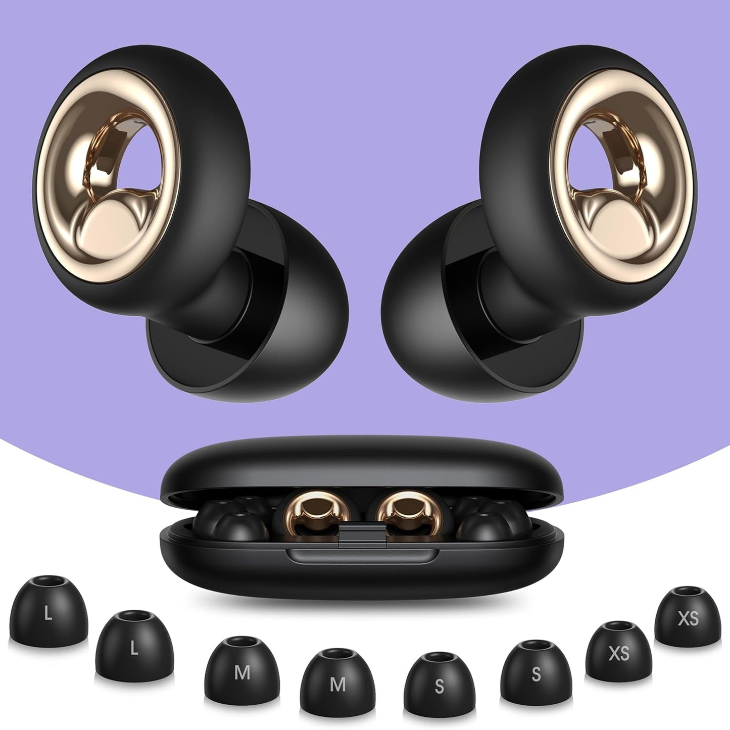 Ear Plugs for Sleeping Noise Cancelling, 60dB Silicone Ear Plugs for Noise Reduction, Reusable Sleeping Earplugs for Snoring, Concert & Shooting Ear Protection with 8 Eartips(Charcoal)
