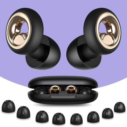 Ear Plugs for Sleeping Noise Cancelling, 60dB Silicone Ear Plugs for Noise Reduction, Reusable Sleeping Earplugs for Snoring, Concert & Shooting Ear Protection with 8 Eartips(Charcoal)