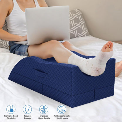 TranquilRelax Leg Elevation Pillows for After Surgery, Wedge Pillow, Grey