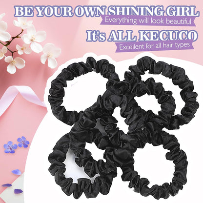 30Pcs Small Silk Satin Hair Scrunchies, Hair Ties for Women Girls Hair Accessories Gift (Multicolor A)
