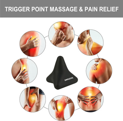 Manual Trigger Point Massage Tool. Small Massager Ball for Deep Tissue Myofascial Release Physical Therapy Foot Plantar Fasciitis Pain Relief Muscle Knot Psoas Hip Flexor Iliacus Release 3×2.6″(Blue)