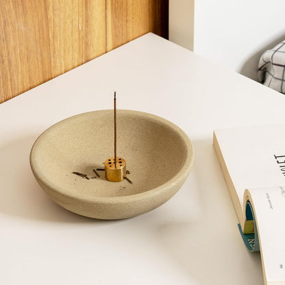 Koville Natural Marble Incense Holder, Incense Holder for Sticks with 9 Holes, Handmade Incense Burner Ash Catcher for Meditation Yoga SPA, Balsam Fir/Palo Santo/Sage/Cone (White)