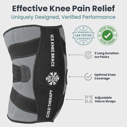 Knee Ice Pack Wrap (1 Pack) - Adjustable Ice Pack for Knees Surgery, Replacement, Arthritis Pain, ACL, Sports Injuries, Post Surgery, for Long Duration - 1 Pack