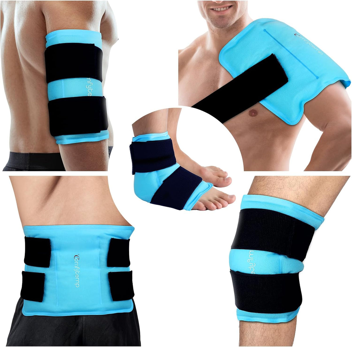 Comfytemp Gel Ice Packs for Injuries Reusable, Hot Cold Compress Ice Packs