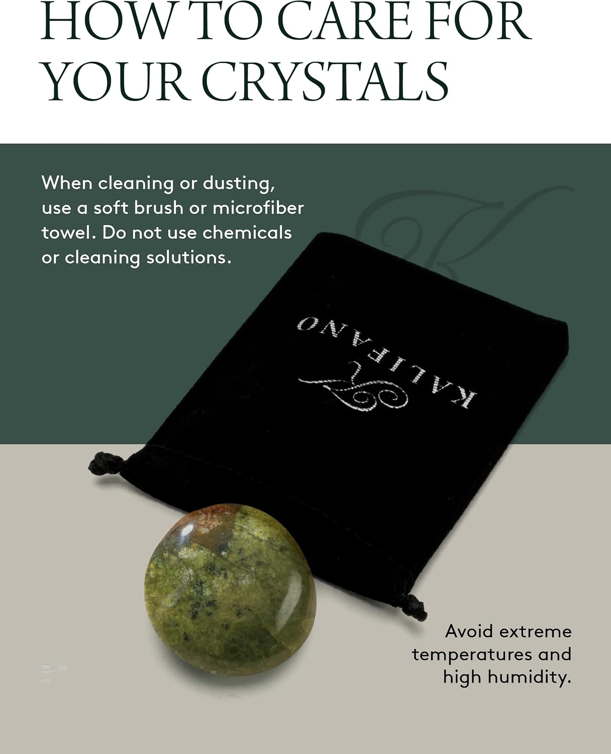 KALIFANO Palm Stone with Healing & Calming Effects - AAA+ Grade High Energy Worry Stone with Information Card - Reiki Crystal Used for Courage (Family Owned and Operated)