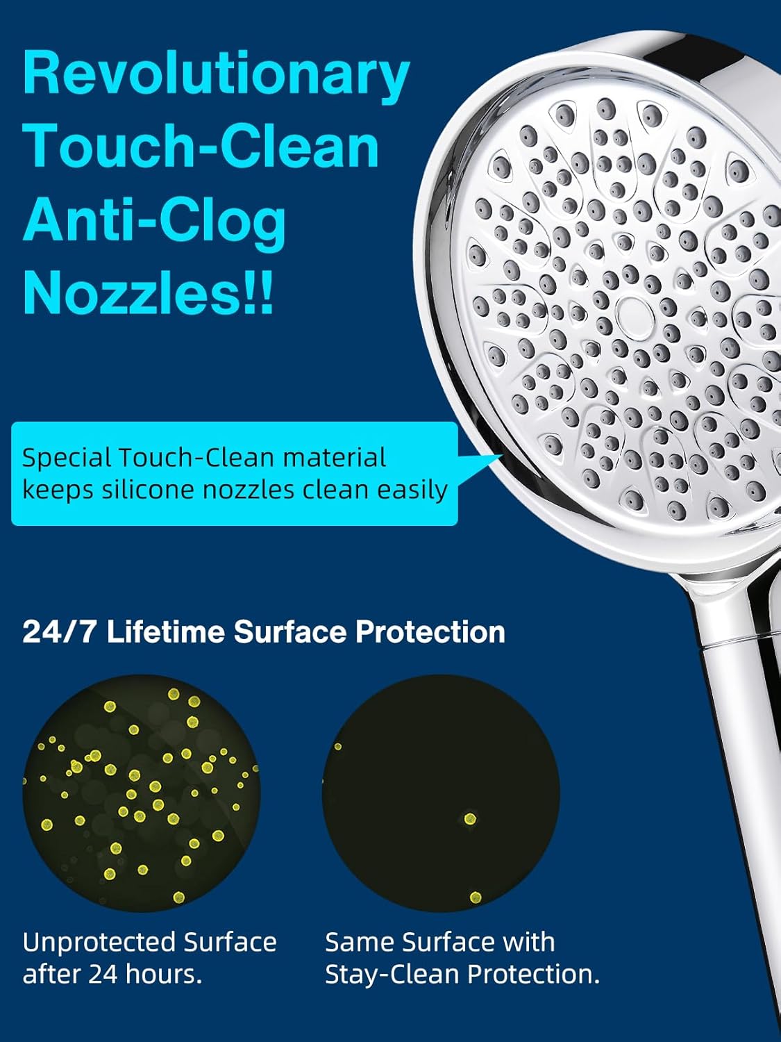 Cobbe Filtered Shower Head with Handheld, High Pressure 6 Spray Mode Showerhead with Filters, Water Softener Filters Beads for Hard Water - Remove Chlorine - Reduces Dry Itchy Skin, Chrome