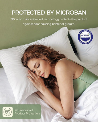 FAUNNA 100% Cotton Pillow Protectors, 600 Thread Count, Standard, 4 Pack