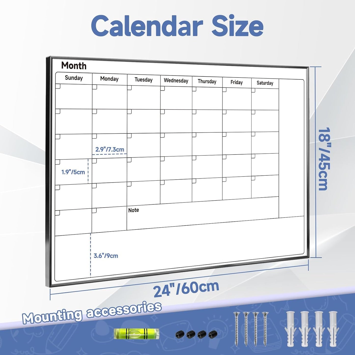 Weekly Planner Whiteboard 16"x12" with Handle | Magnetic Dry Erase Weekly Calendar with Aluminum Frame, Portable Hanging Board for Wall, Door, Desktop, 2 Markers & Magnets